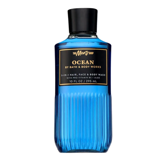 Bath & Body Works 3-in-1 Hair, Face & Body Wash for Men - Ocean Scent, Men's Shampoo & Cleanser with Pro-Vitamin B5 & Aloe, Coastal Air & Cypress