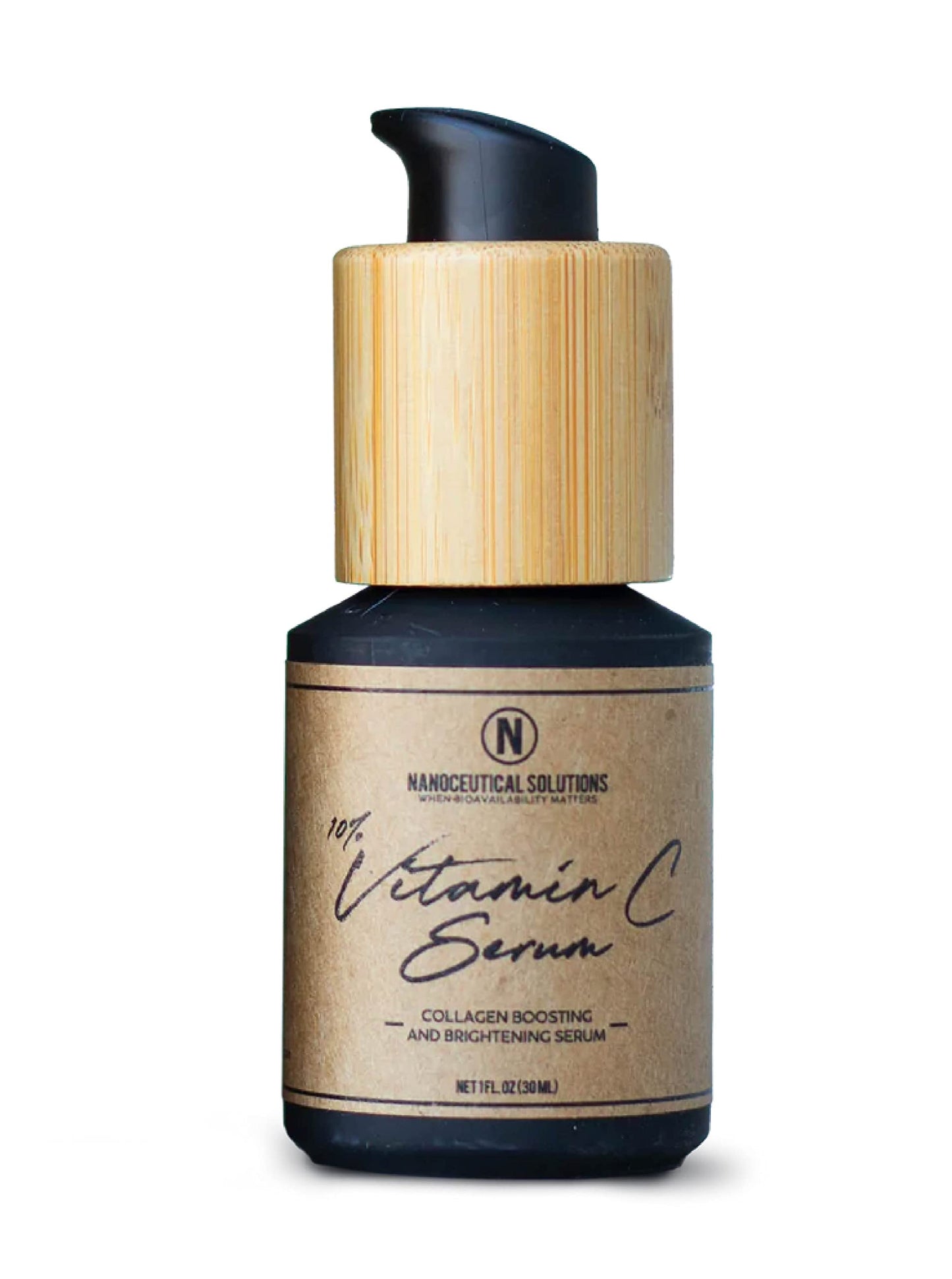 NANO VITAMIN C SERUM Instant absorption, REDUCES fine lines, wrinkles. REVITALIZES dull and damaged skin. 30ml bottle (1 fl oz).