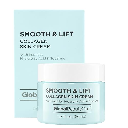 Global Beauty Care Smooth & Lift Collagen Skin Cream - Hydrating Face Moisturizer to Support Skin Elasticity with Peptides, Hyaluronic Acid, Squalane