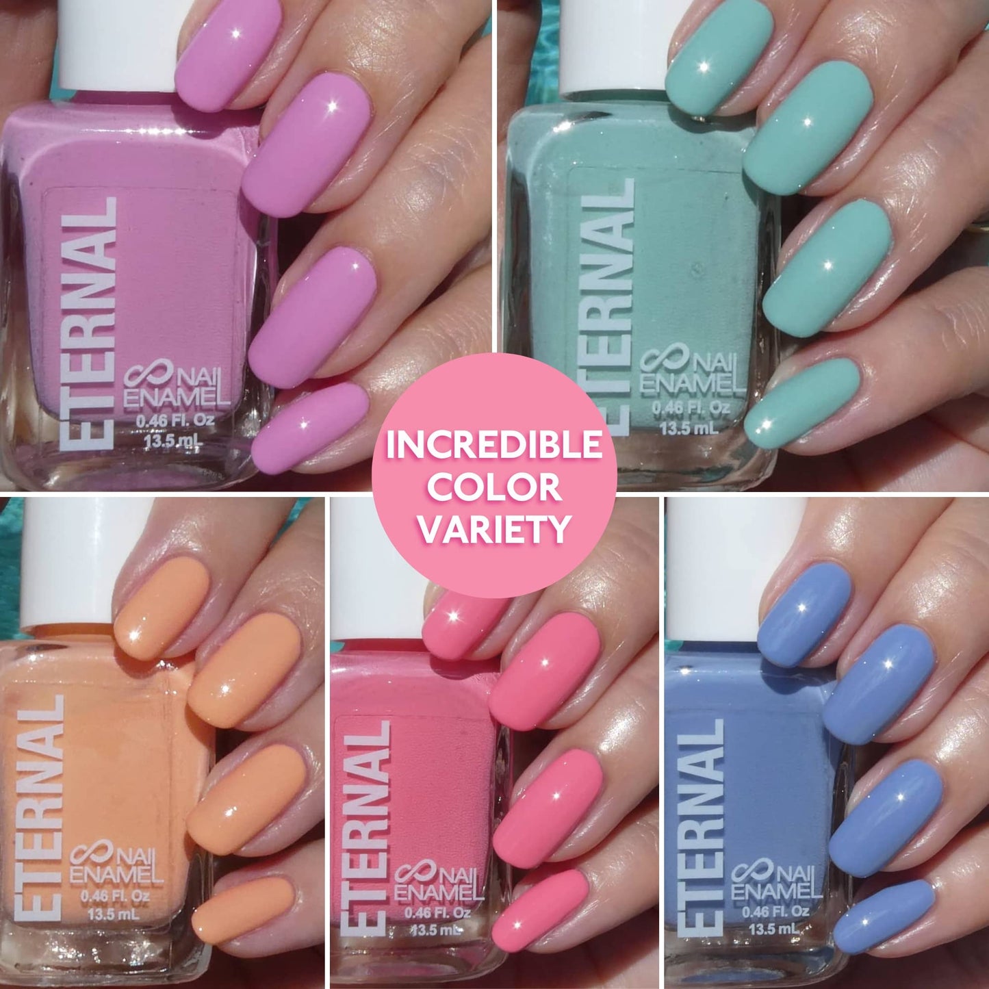 Eternal Pastel Nail Polish Sets for Women (CANDY PASTELS) - Pastel Nail Polish Set for Girls - Long Lasting & Quick Dry Nail Polish Set for Home DIY