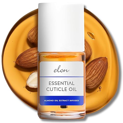 Elon Cuticle Oil for Nails w/Almond Oil Extract - Jojoba & Vitamin E - Softening & Hydrating Cuticles & Nails - Dermatologist Recommended - Bottle