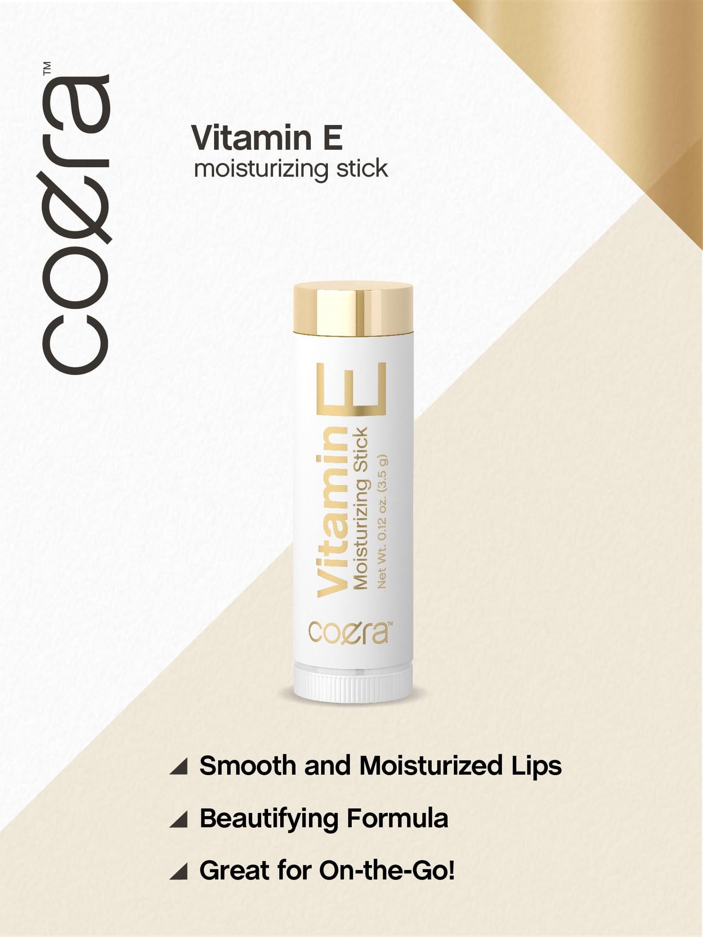 Coera Vitamin E Moisturizing Stick for Lips | .12 oz (2 Pack) | Hydrating & Nourishing Moisturizer | Free of Parabens, SLS & Fragrances
