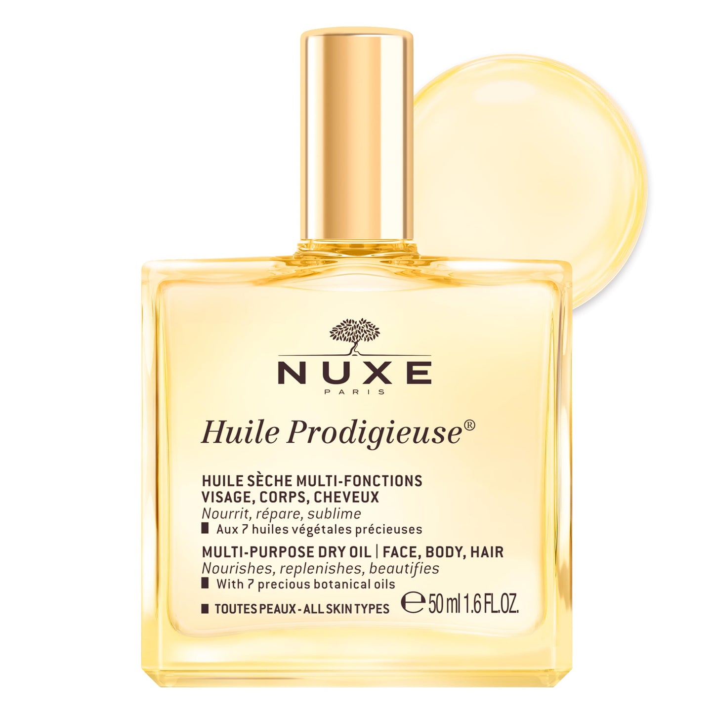 NUXE Huile Prodigieuse Multi-Purpose Dry Oil with 7 Botanical Oils for Radiant Glow and Hydration for Face, Body & Hair, 1.6 Fl Oz Beauty and Personal Care Nuxe Default Title