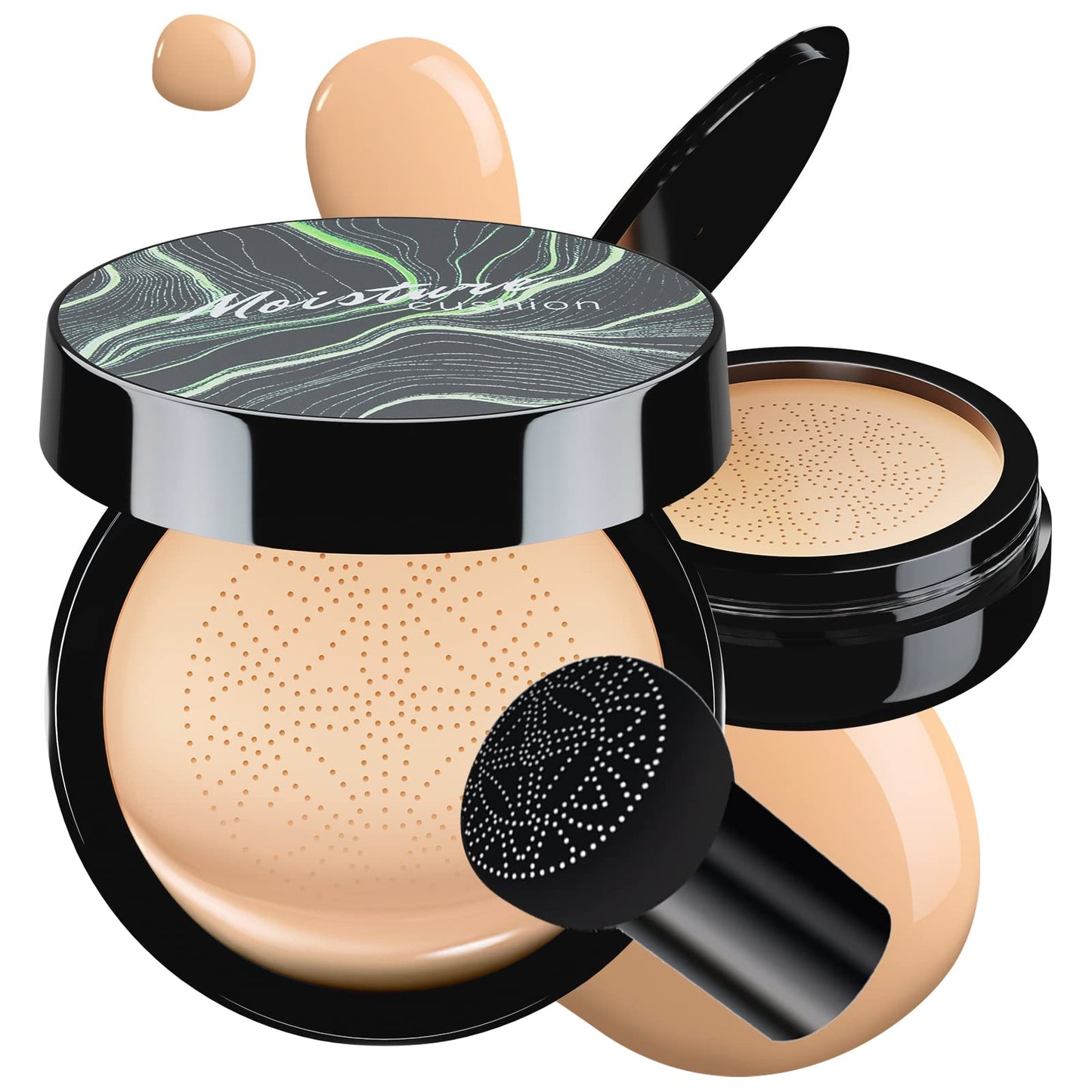 Mushroom Head Air Cushion CC Cream - Tattoo Cover up BB Cream Foundation Makeup Moisturizing Concealer Long-Lasting, Cushion Foundation Full Coverage