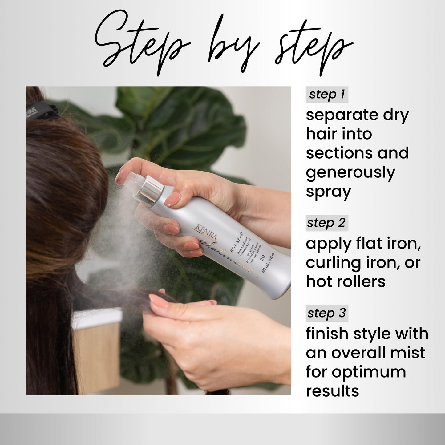 Kenra Platinum Hot Spray 20 | Heat Protection Styler | Long-Lasting, Firm Hold | Adds Vibrant Shine | Humidity & Thermal Protection | Clean Release