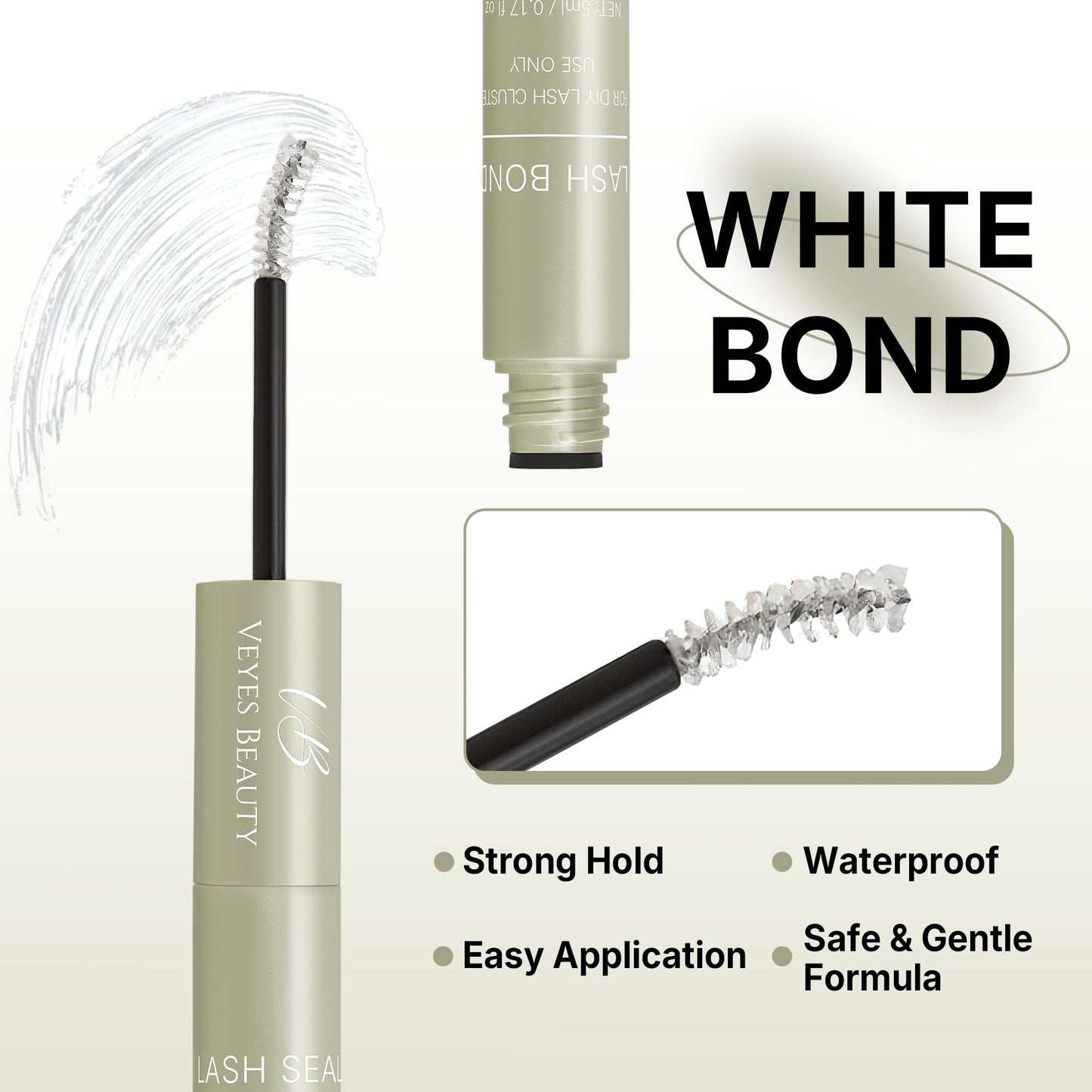 VEYESBEAUTY Lash Bond and Seal Waterproof 2 in 1 Cluster Lash Glue for Eyelash Extensions Long Lasting Strong Hold Individual Eyelash Glue Beauty and Personal Care VEYESBEAUTY