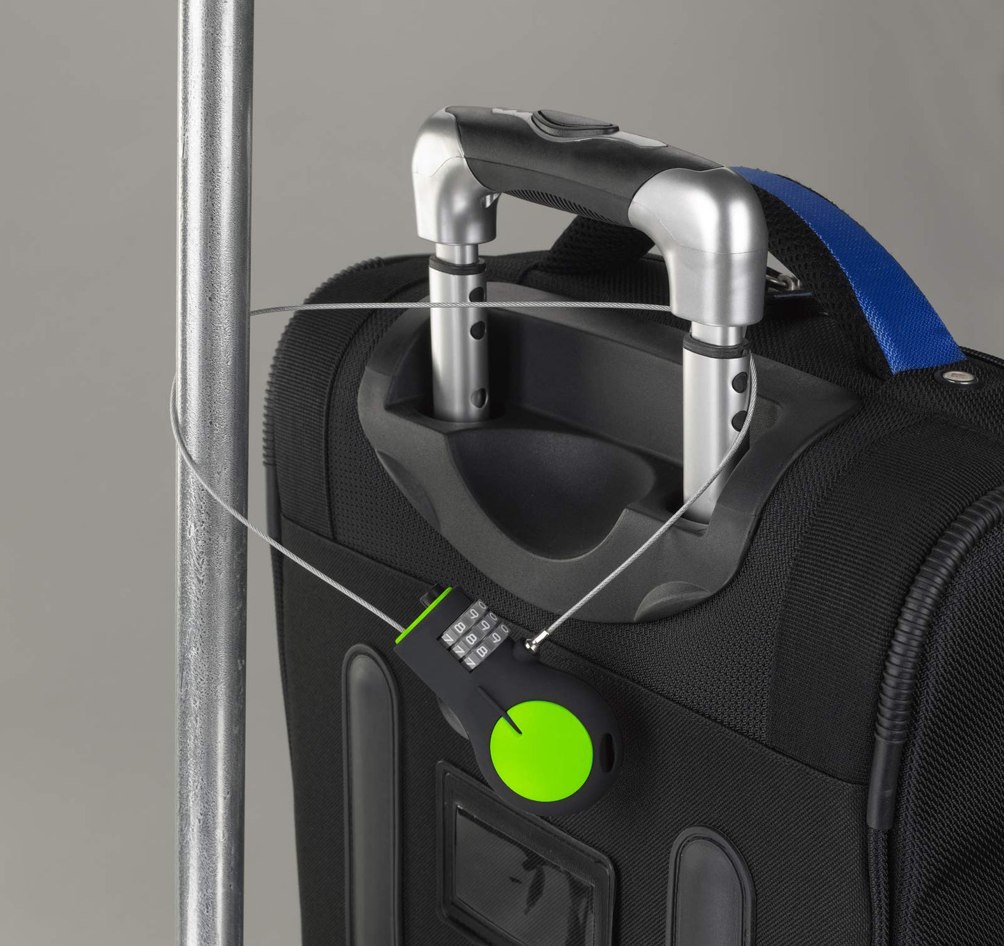 Lewis N. Clark TSA Approved Cable Lock – Travel & Bike Lock with 30" Retractable Steel Cable, Resettable Combination, Green