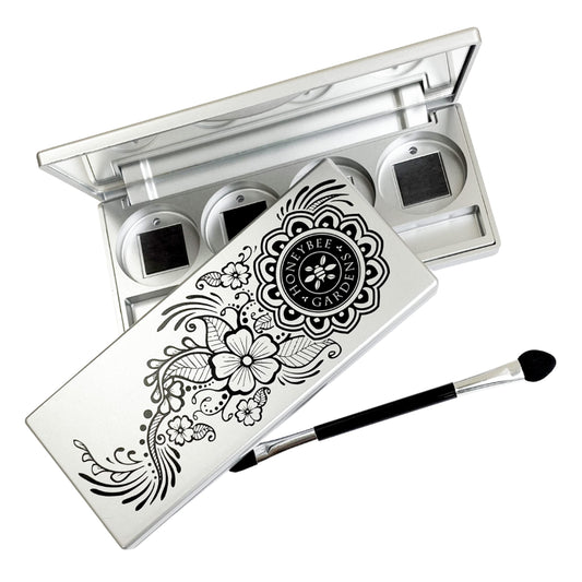 Honeybee Gardens Refillable Pressed Eye Shadow Quad Compact, Holds Up To Four Eye Shadow Colors, Fits 26mm or Smaller Pan, Customizable Travel Eye