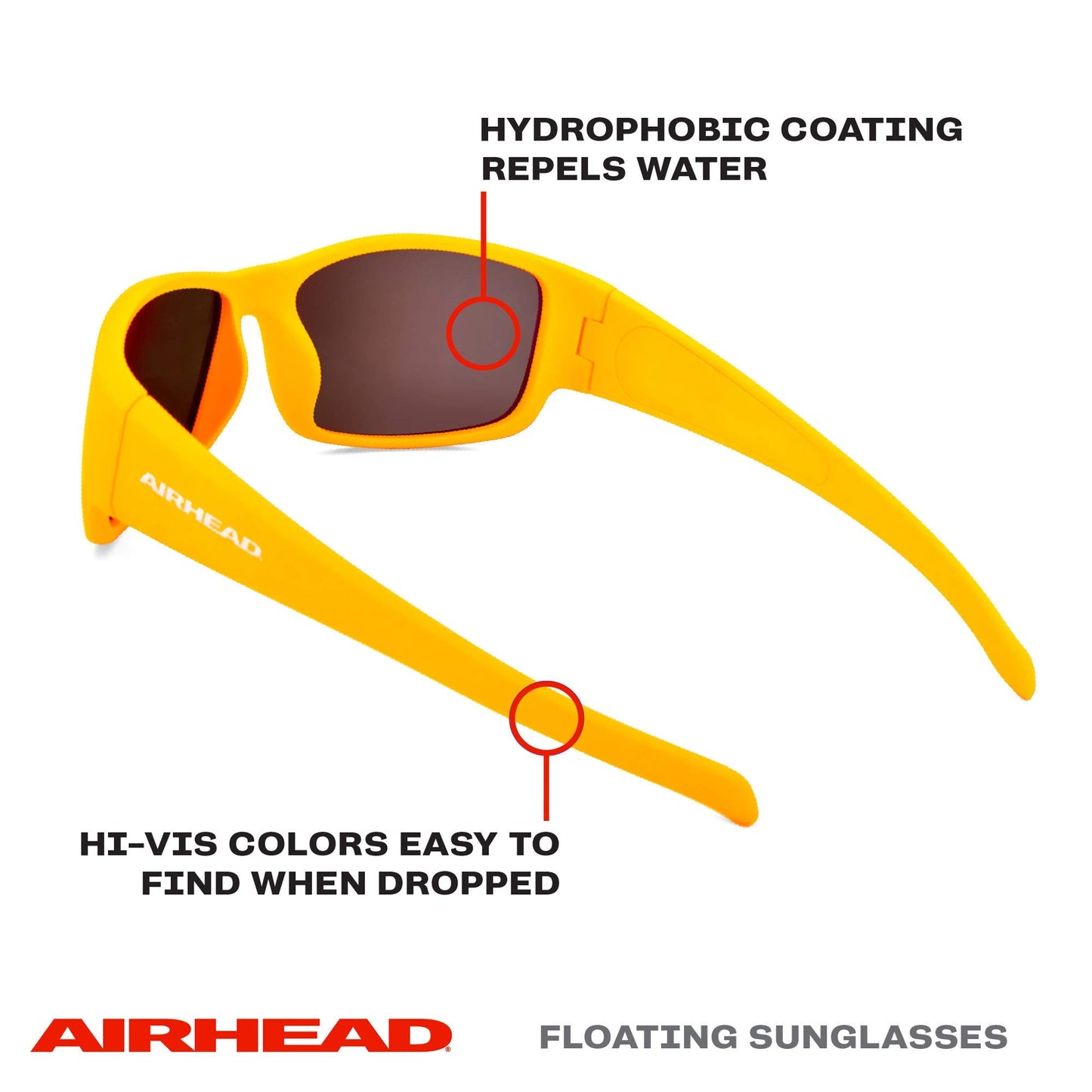 AIRHEAD Sport Round Sunglasses, Orange, Adult