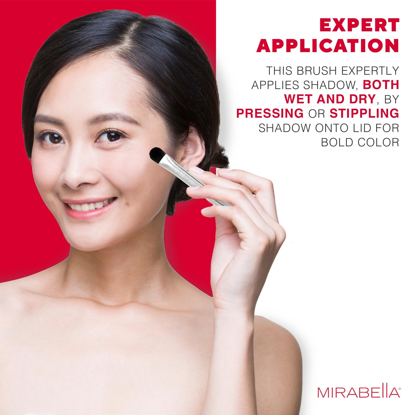 Mirabella Wet & Dry Eyeshadow Brush, Premium Professional Makeup Brush Collection, Cruelty-Free Synthetic Bristle Brush, Hand-Sculpted Brushed