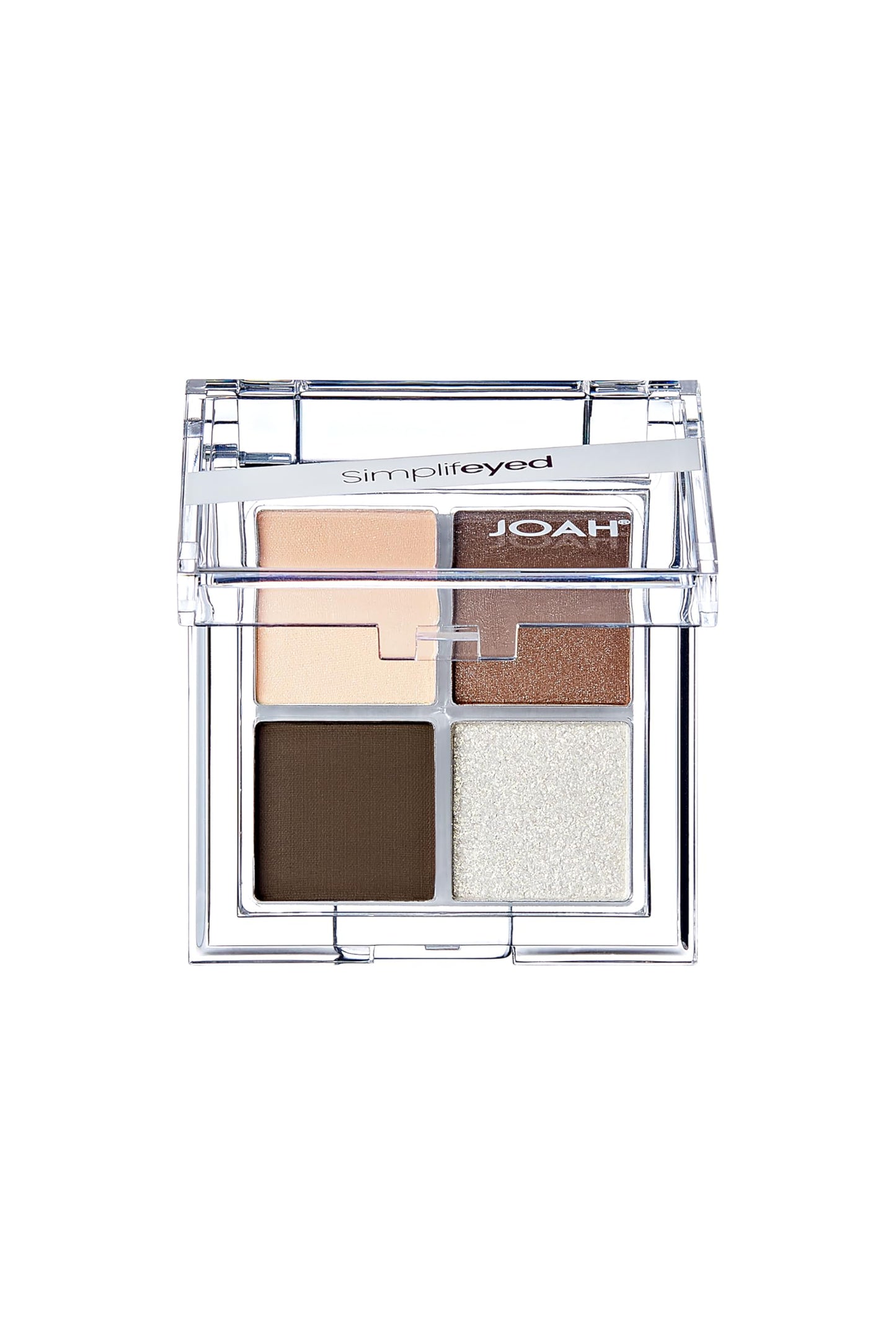 JOAH Simplifeyed Quad Eyeshadow Palette - 4 Highly Pigmented Shades in Matte & Shimmer Finishes - Long-Lasting, Blendable, Vegan Eye Shadow Compact…
