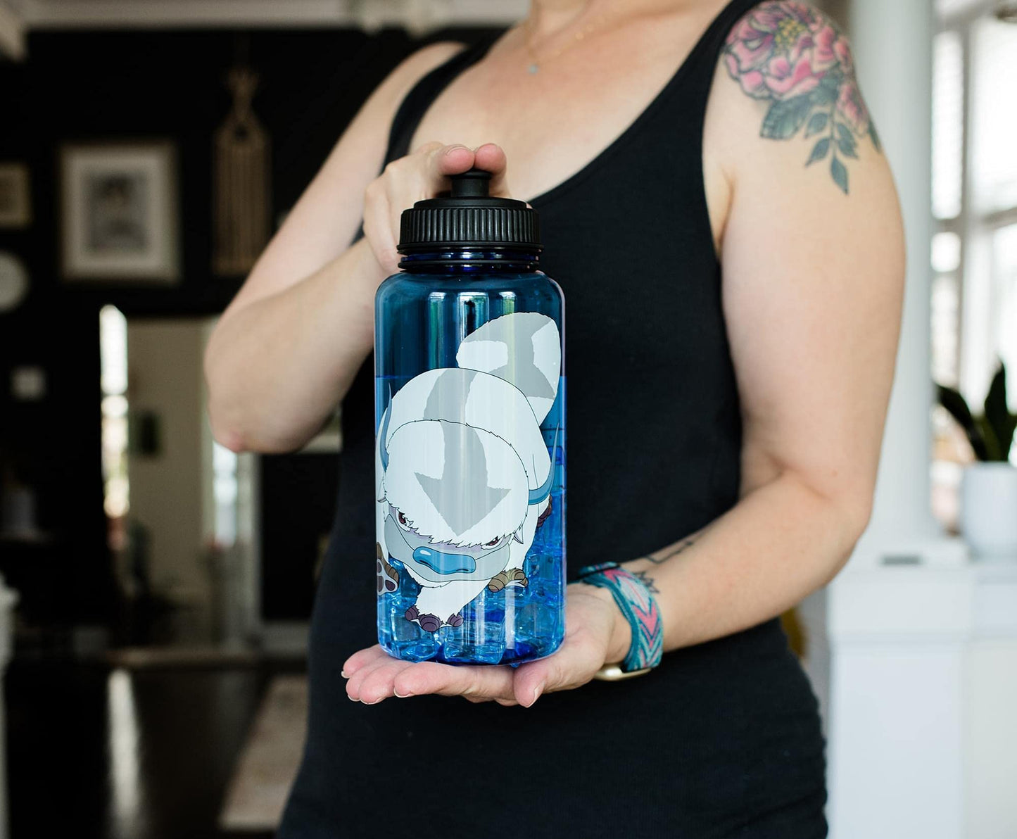 Avatar: The Last Airbender Appa Paw Up 33-Ounce Sports Water Bottle | BPA-Free Plastic Water Jug With Spout Lid | Hydration For Outdoor Activities