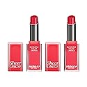 NICKA K NEW YORK Sheer Glaze Lipstick, Gloss, Balm, Tint, Buildable Color, Enhances Lips with a Dewy, Fresh Finish (Strawberry Red 2 Pack)