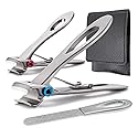 VOGARB Large and Small Nail Clippers Set, Toenail Clippers for Thick Toenails, Wide Jaw Opening Heavy Duty Stainless Steel Toe Nail Clippers