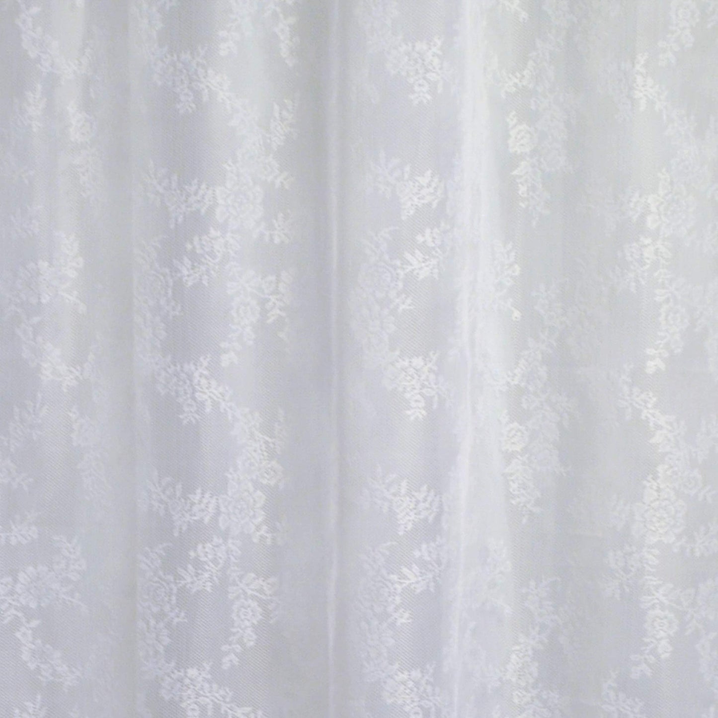 DII Translucent Lace Shower Curtain, 72x72, Flower Blossom White