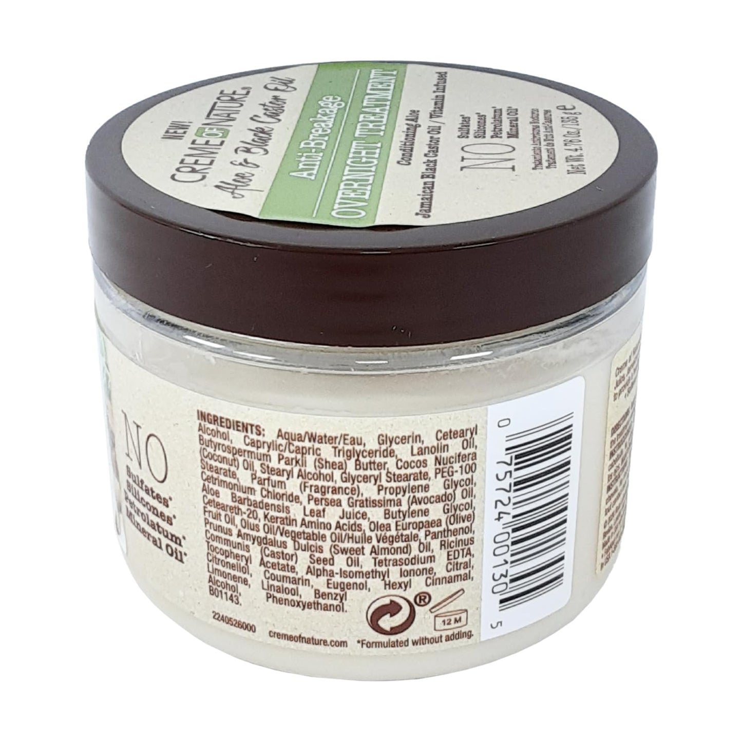 Creme of Nature, Anti-Breakage Overnight Treatment, With Aloe Vera Juice, Jamaican Black Castor Oil, 4.76 Oz