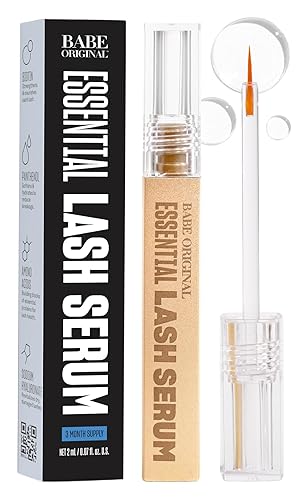 Babe Original Babe Lash Serum - Fuller & Longer Looking Eyelashes, Clear Essential Serum for Natural Lashes and Lash Extensions, 2mL, 3-month Supply
