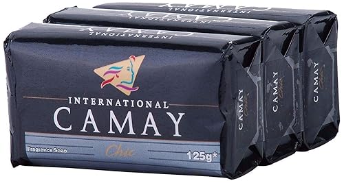Camay Chic bar Soap International Softly Scented Body Bath 125g 4.4oz (3 Pack)