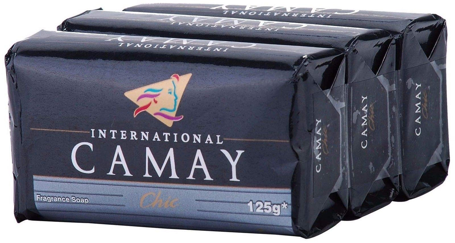 Camay Chic bar Soap International Softly Scented Body Bath 125g 4.4oz (3 Pack)