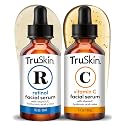 TruSkin Face Serum Duo - Vitamin C Serum & Retinol Serum for Face - AM & PM Anti Aging Skincare Routine - Brightening & Smoothing Facial Serums, 1 fl