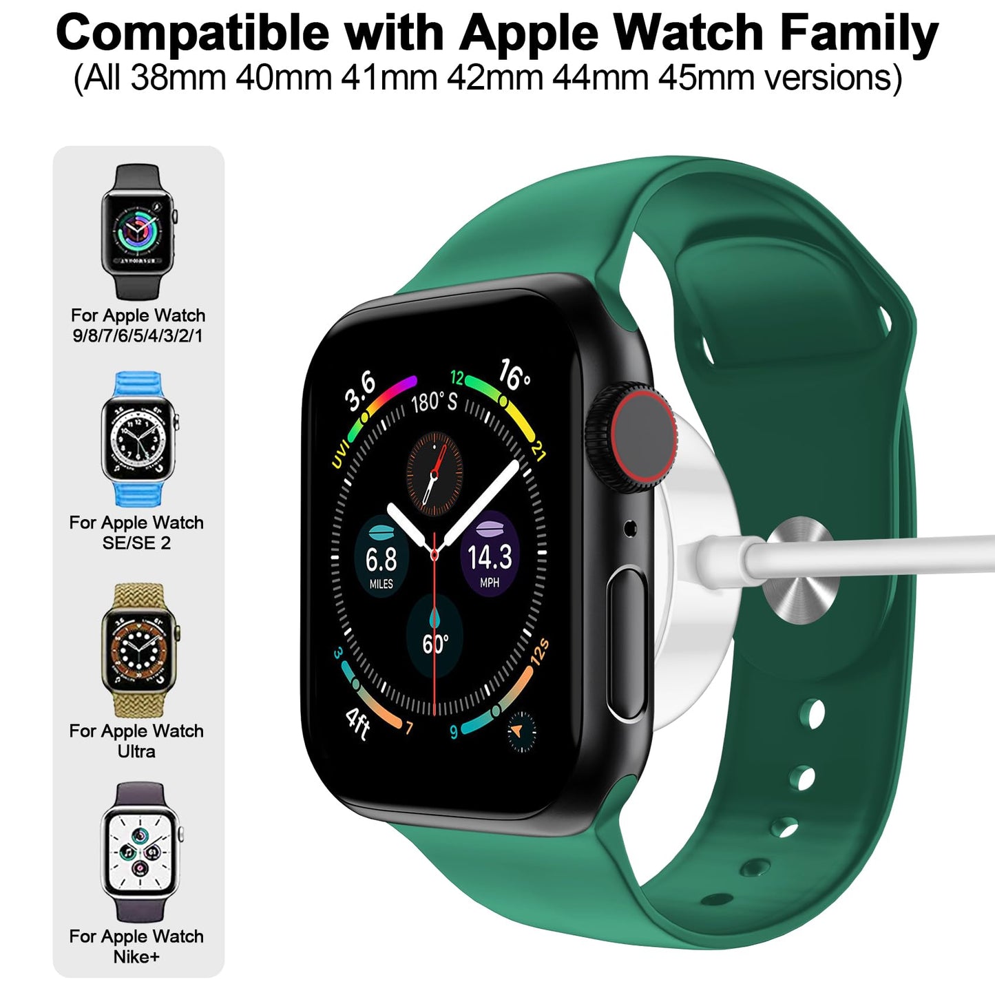 2025 Upgraded Magnetic Fast Charger for Apple Watch – 3.3FT Portable Wireless Cable, Compatible with All Series
