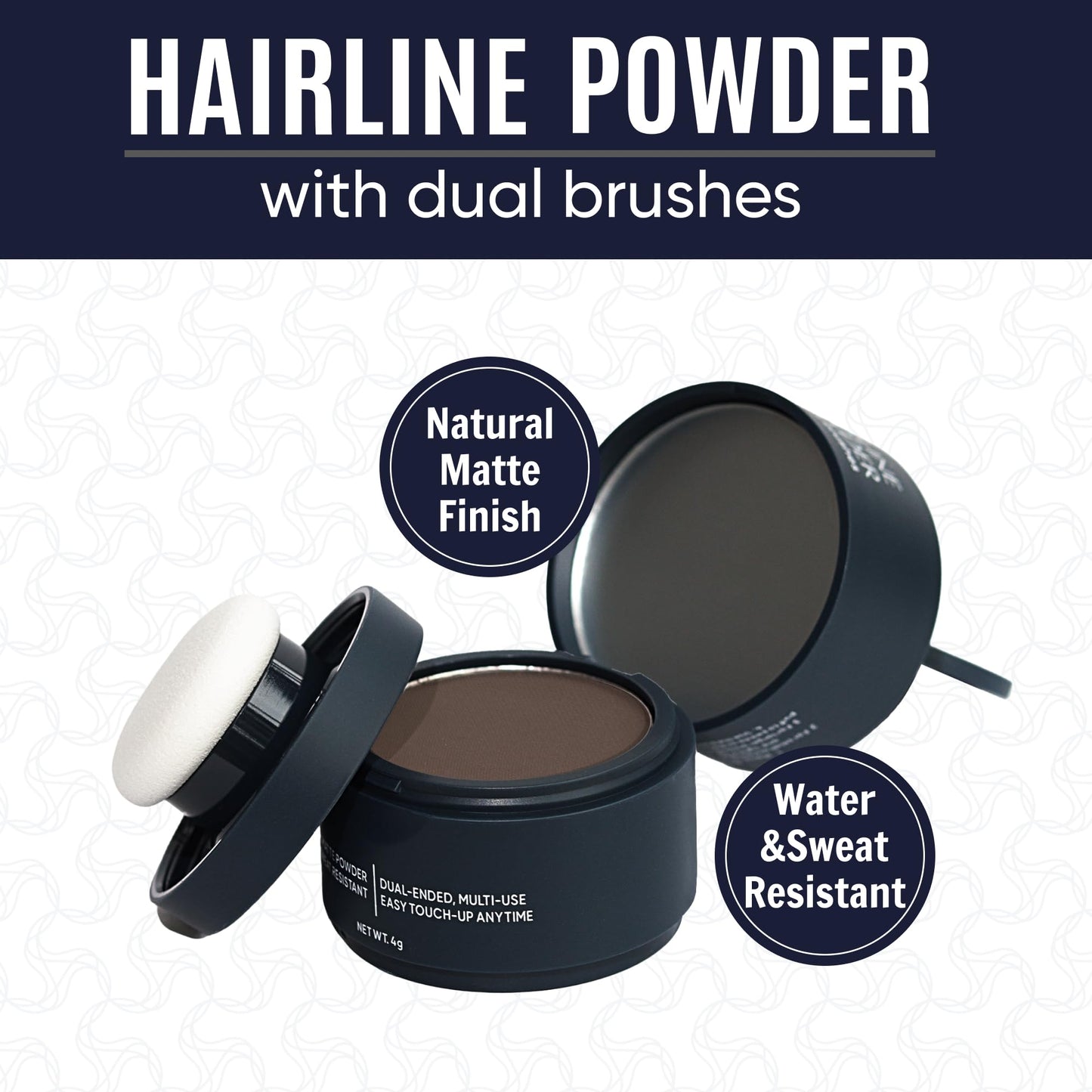 Puggaree Hairline Powder - Root Touch Up Hair Color for Gray Coverage, Bald Spot Concealer Hair Powder for Women & Men, Long-Lasting Root Cover
