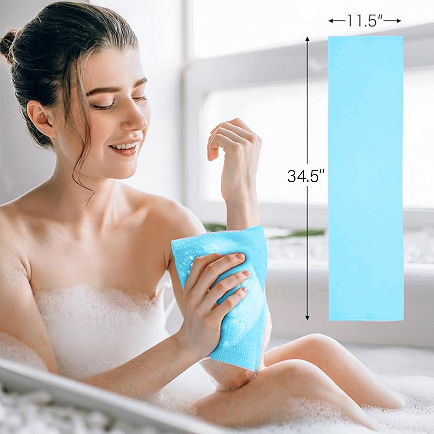 Yiclick Exfoliating Washcloth Towel, Japanese Exfoliating Bath Wash Cloth for Body Exfoliation, Korean Back Scrubber Washer for Shower, African Net Beauty and Personal Care Yiclick