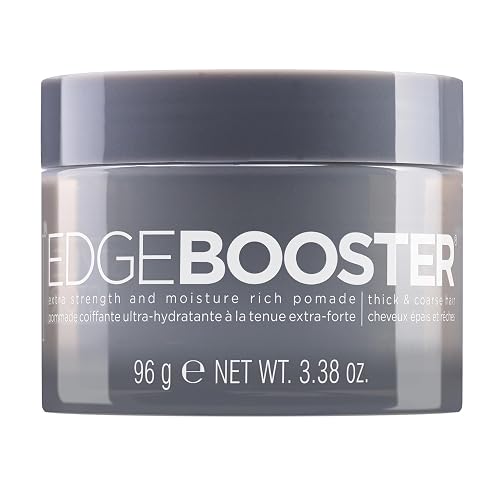 Style Factor Edge Booster Extra Strength & Moisture Rich Pomade | Strong Hold Edge Control Gel for Thick & Coarse Hair | High Shine, Non-Greasy