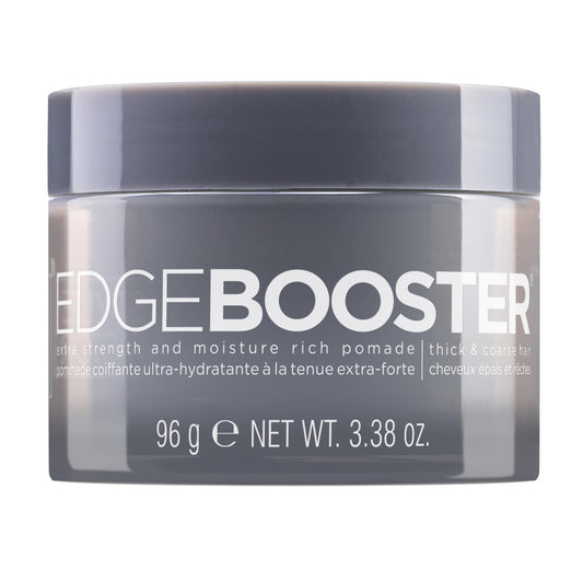 Style Factor Edge Booster Extra Strength & Moisture Rich Pomade | Strong Hold Edge Control Gel for Thick & Coarse Hair | High Shine, Non-Greasy