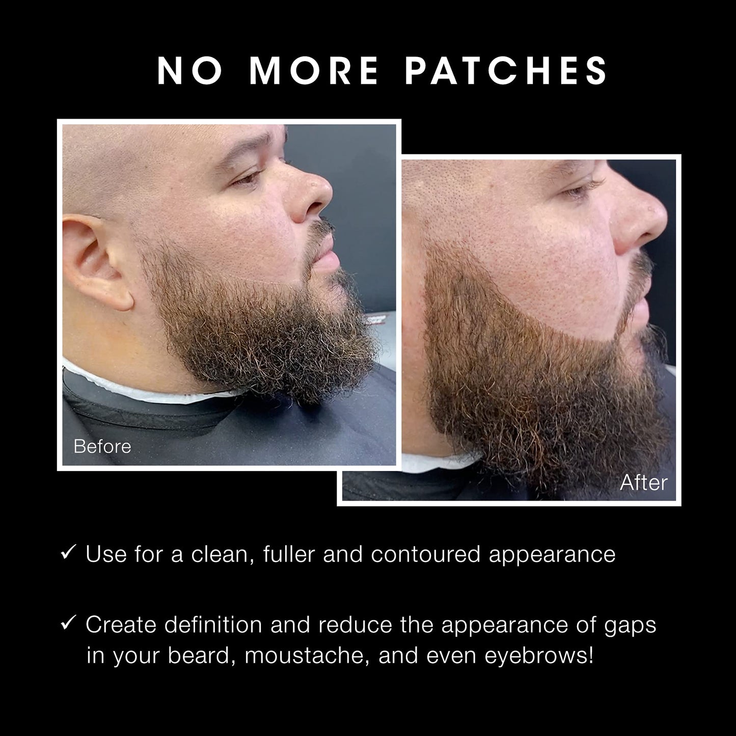Pacinos Beard Pencil Filler - Water Proof, Long Lasting Coverage & Natural Finish - Beard, Moustache & Eyebrows - Micro-Fork Tip for Seamless