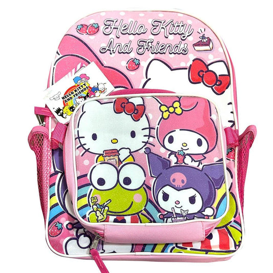 Fast Forward Hello Kitty and Friends Kids Backpack with Lunch Bag Set, 16 inch, Pink