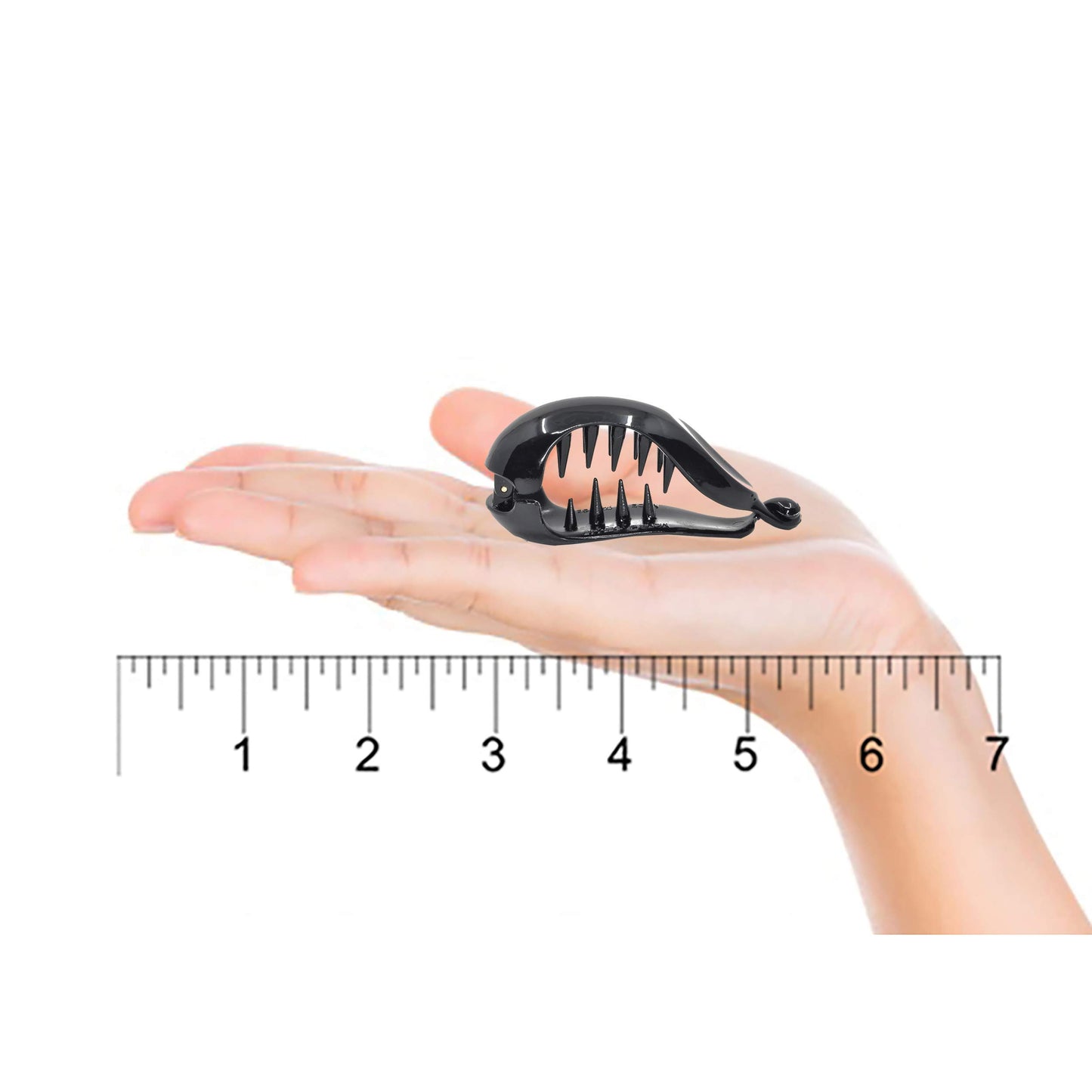 Camila Paris CP2302 2.75 Inch Small Hair Claw Clip for Women Black, Strong Hold Decorative Hair Clips Durable Styling Girls Hair Accessories. Ponytail