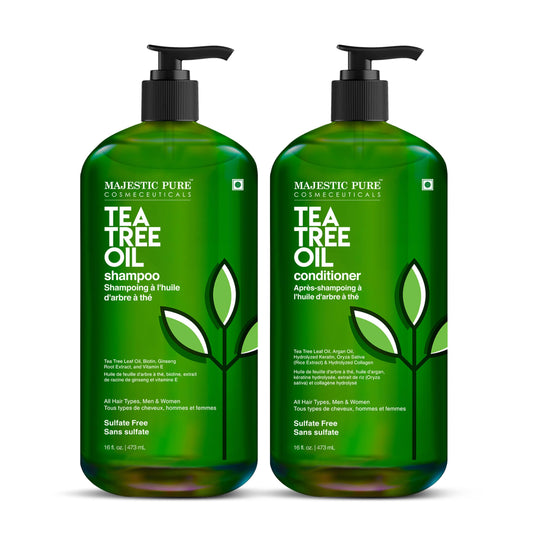 Majestic Pure Tea Tree Shampoo for Men and Women - Hydrating Formula Fights Dandruff, Lice and Itchy, Irritating or Dry Scalp - For All Hair Types