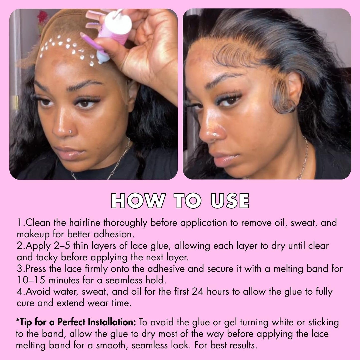Dolahair Lace Glue Kit - Complete Set with Lace Tint Mousse, Wig Installation & Melting Spray (Dark Brown) Beauty and Personal Care Dolahair
