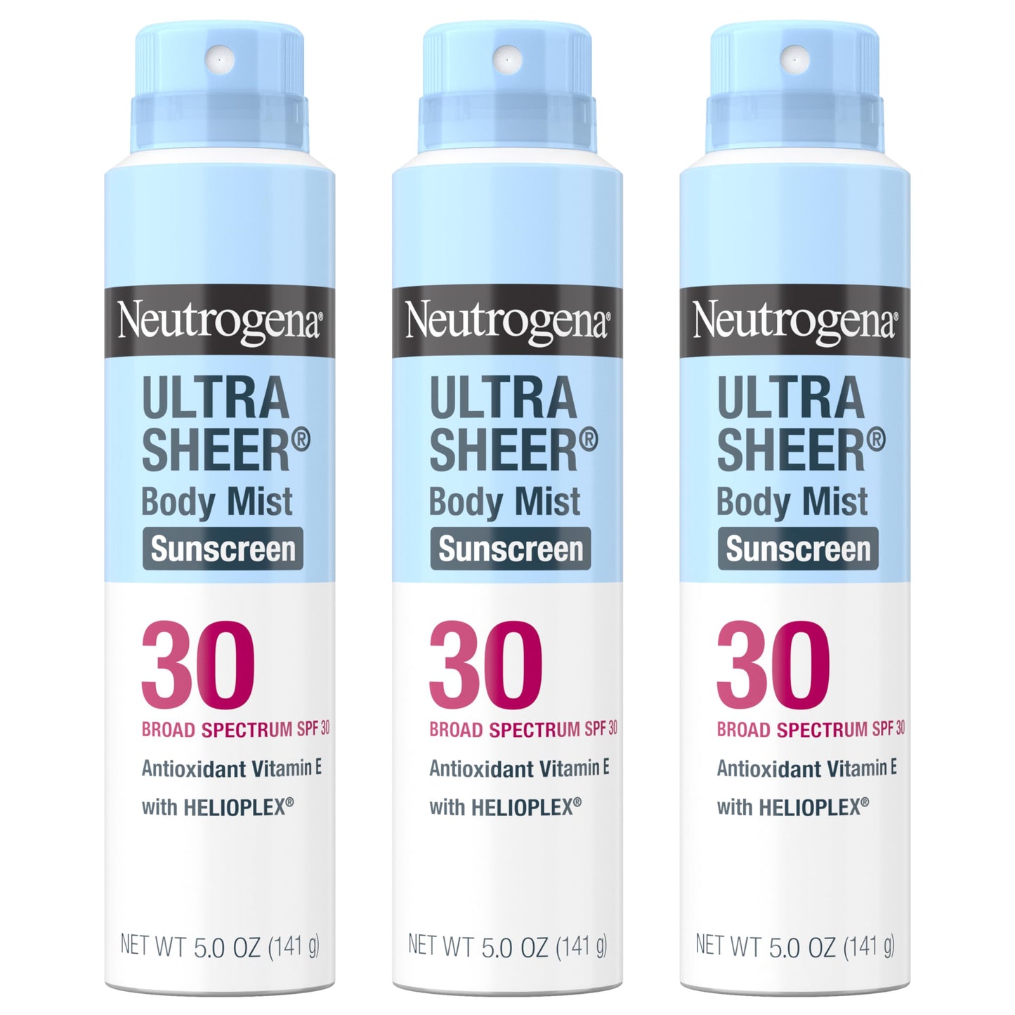 Neutrogena Ultra Sheer Sunscreen Spray SPF 30 Body Mist, Lightweight Non-Greasy Broad Spectrum UVA/UVB Protection, Oil-Free & Non-Comedogenic Water