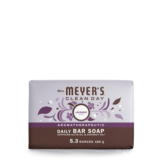 MRS. MEYER'S CLEAN DAY Bar Soap, Use as Body Wash or Hand Soap, Made with Essential Oils, Lavender, 5.3 oz, 1 Bar Beauty & Personal Care Mrs. MEYER'S