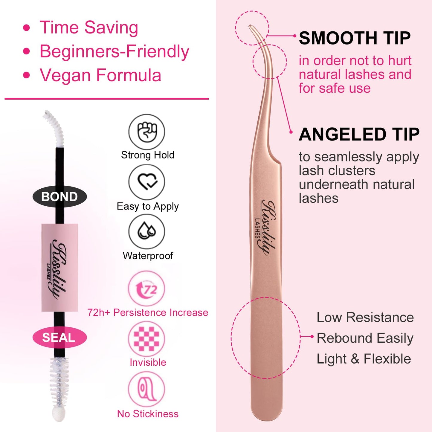 Plume Brown Lashes Natural Lash ClustersWith Invisible Band DlY Lash Extension Kit Eyelash Kit with Bond and Seal 8-16mm C Curl Beginner Individual Beauty and Personal Care Kisslily