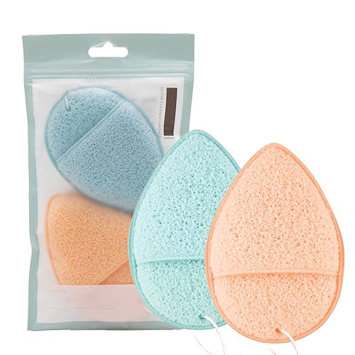 DAGEDA 2 PCS Konjac Facial Sponge, Deep Pore Cleansing and Exfoliating Blackheads, Daily Facial Cleansing, Makeup Remover, Glove Bath Sponge, Suitable