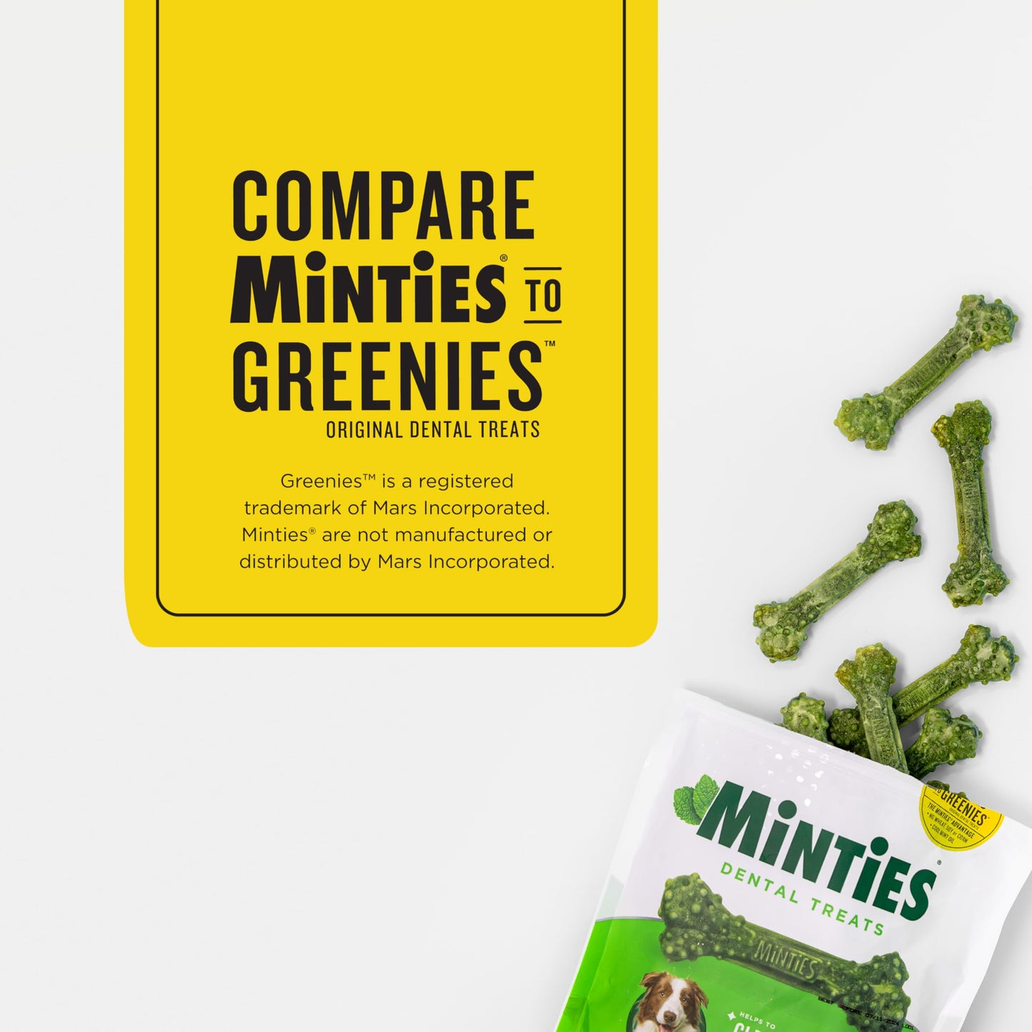 Minties Dental Chews for Medium Dogs (60 Count) – Vet-Recommended Treats Clean Teeth, Freshen Breath, Remove Plaque & Tartar