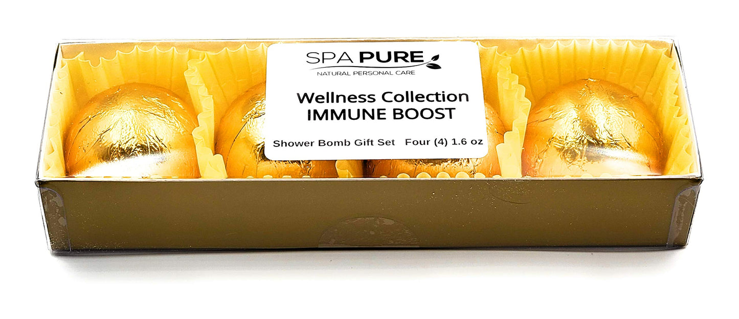 Spa Pure Immune Boost Aromatherapy Shower Steamers Bombs - Shower Bombs with Essential Oils - Unisex Bath Melts - Self Care and Relaxation Shower…