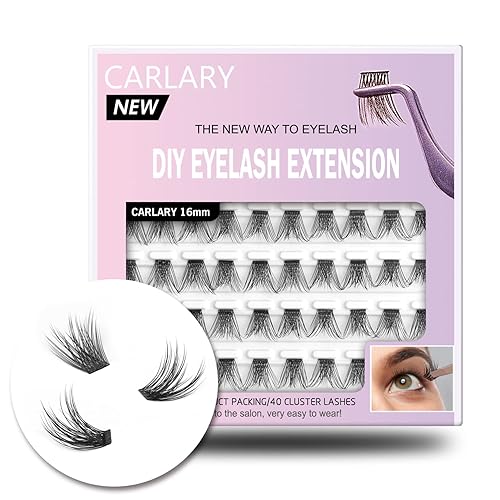Lash Clusters, DIY Eyelash Extension, Reusable Individual Lash Clusters, 3D Effect Wispy C Curl False Eyelashes for Home Eyelash Extensions