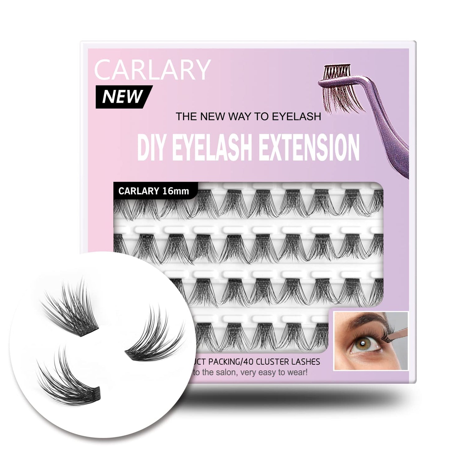 Lash Clusters, DIY Eyelash Extension, Reusable Individual Lash Clusters, 3D Effect Wispy C Curl False Eyelashes for Home Eyelash Extensions