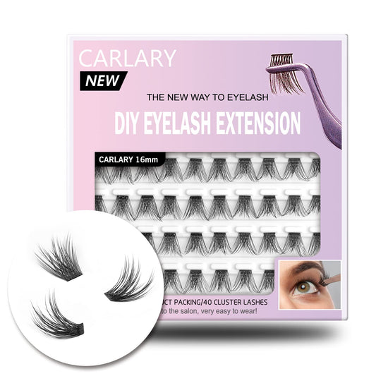 Lash Clusters, DIY Eyelash Extension, Reusable Individual Lash Clusters, 3D Effect Wispy C Curl False Eyelashes for Home Eyelash Extensions