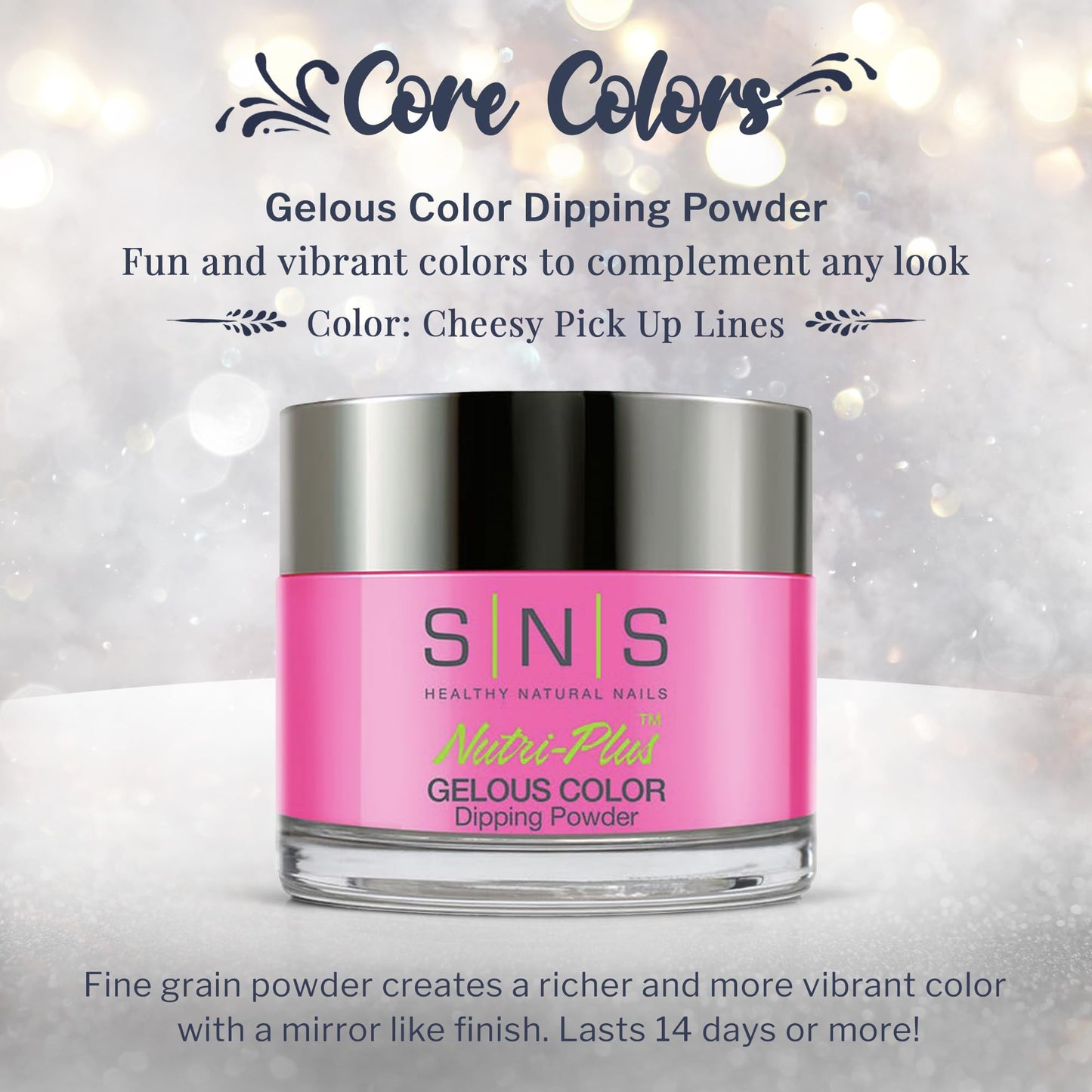 SNS Nail Dip Powder, Gelous Color Dipping Powder - Cheesy Pick Up Lines (Pink/Fuchsia) - Long-Lasting Dip Nail Color Lasts 14 Days - Low-Odor & No UV Beauty & Personal Care SNS Healthy Natural Nails