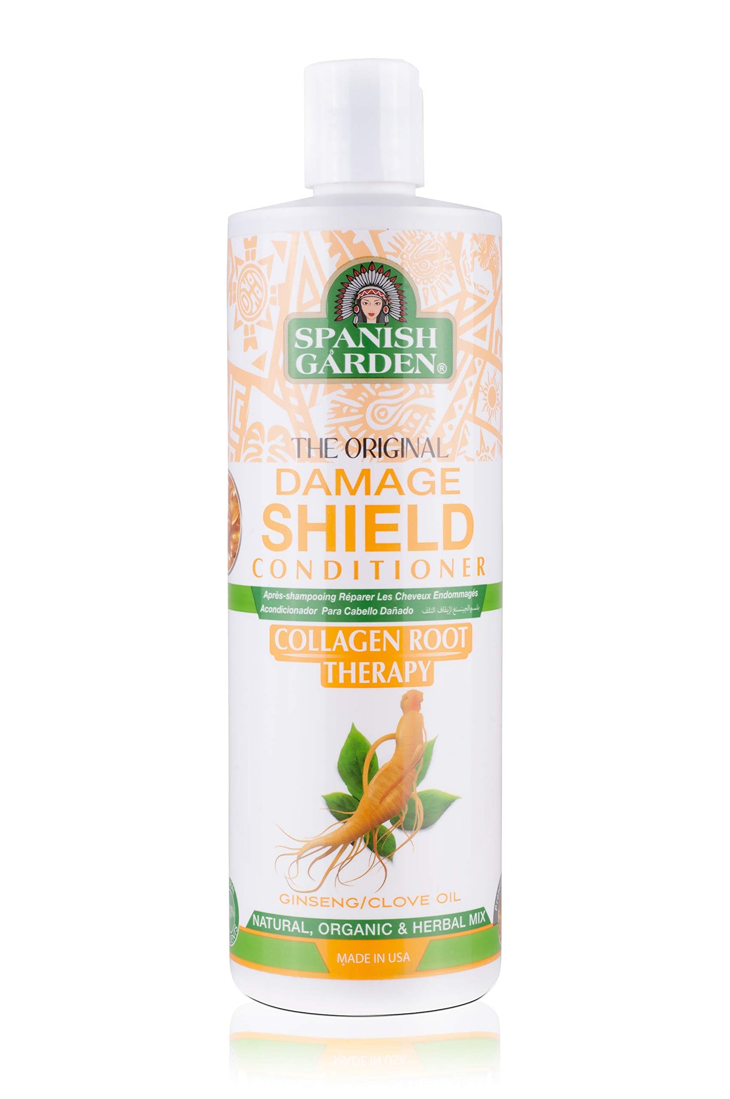 Spanish Garden Damage Shield Conditioner| Collagen Root Therapy with Organic Oils, Natural Vitamins, and Herbal Extracts | For Weak & Fragile Hair, 16