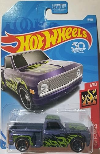 Hot Wheels 2018 50th Anniversary HW Flames Custom '69 Chevy (Purple) 11/365, Purple