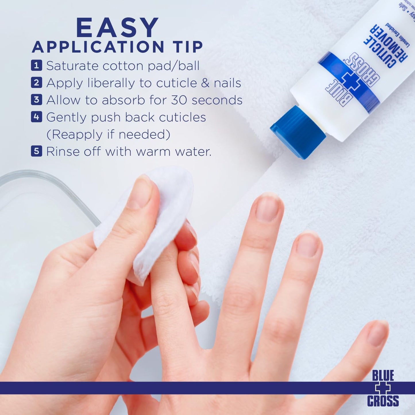 Cuticle Remover & Softener Liquid for Nails - Blue Cross Professional Nail Care with Lanolin, Hydrating Treatment for Dry Cuticles & Hangnails, Made Beauty and Personal Care Blue Cross