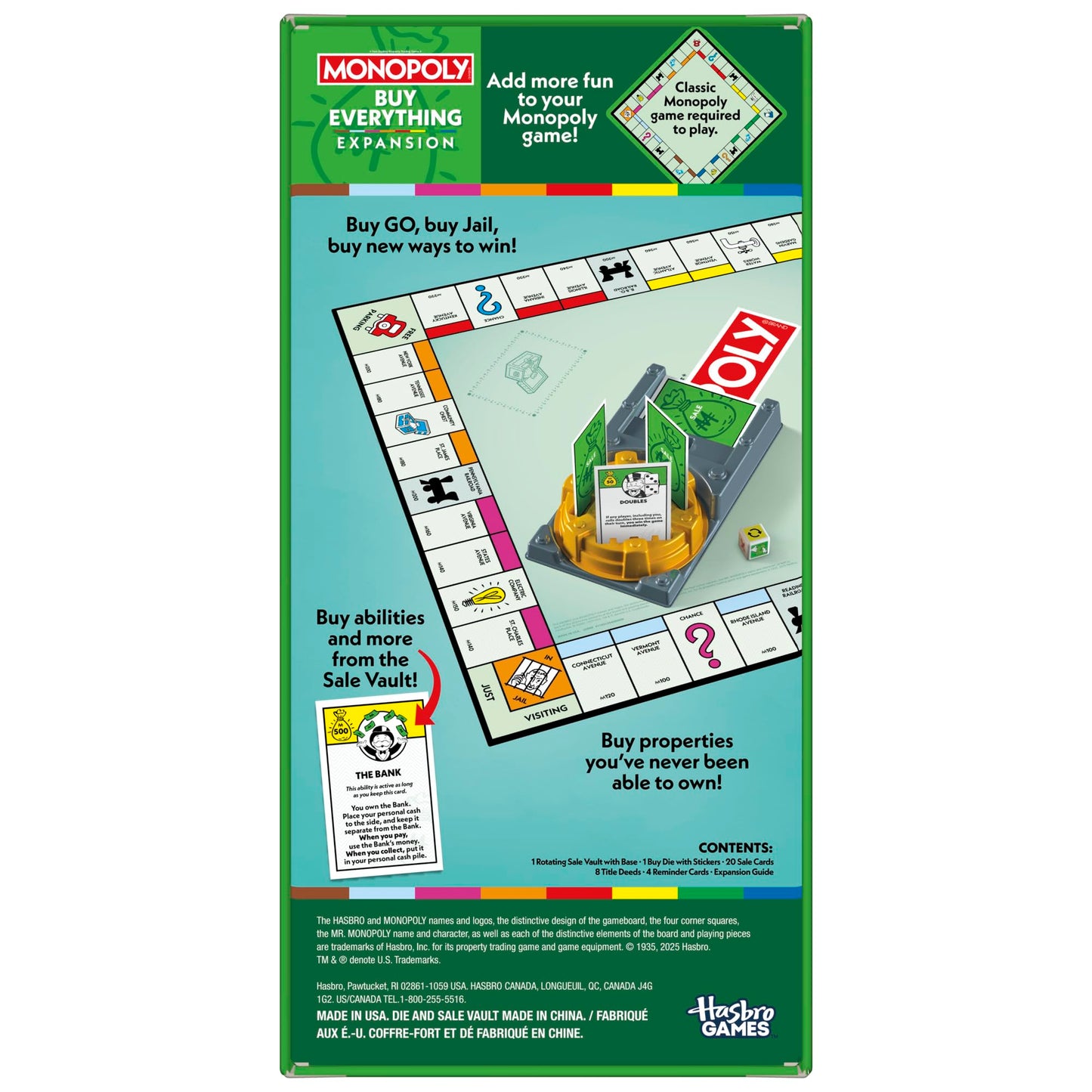 Monopoly Buy Everything Expansion | Add More Fun to Classic Monopoly Game and Play Faster | Ages 8+ | 2-6 Players | 40 Mins. | Family Board Games