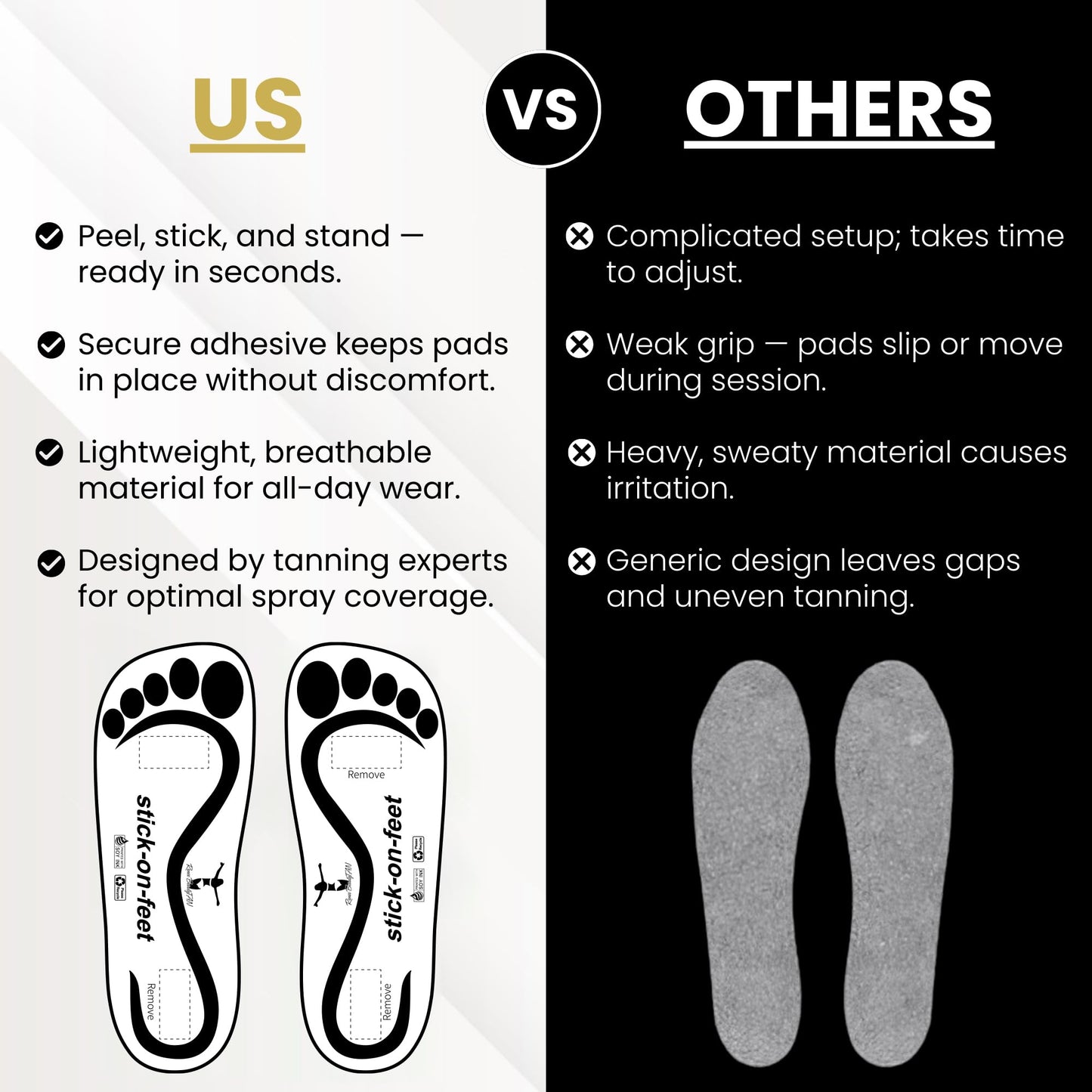 60Pairs(120Feets) Premium Disposable Spray Tanning Fee Stick On Sole Protector for Sunless Tanning