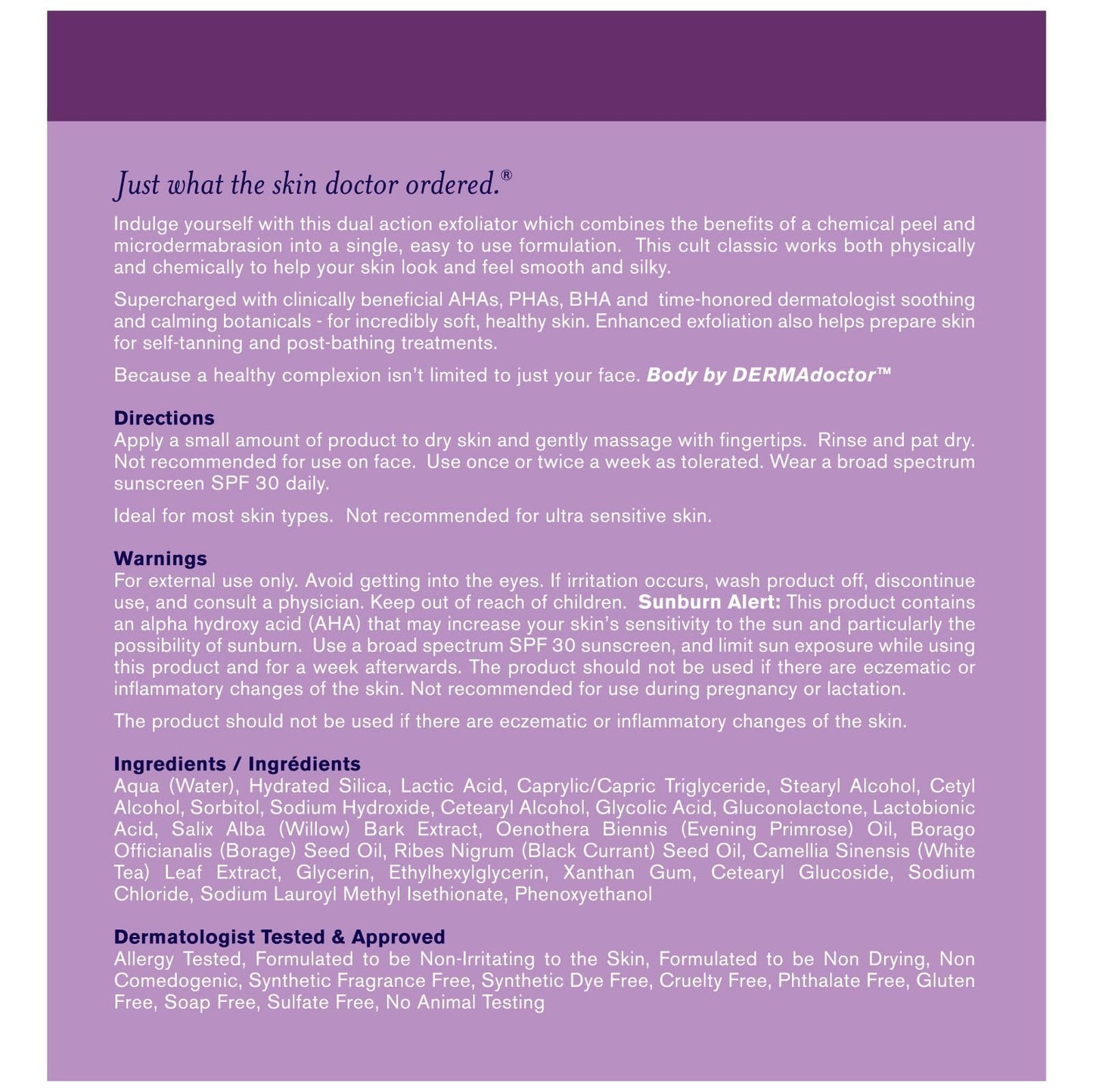 DERMAdoctor KP Bump Eraser Body Scrub Dermatologist Formulated Exfoliant | Keratosis Pilaris Treatment For Dry And Bumpy Skin 10%